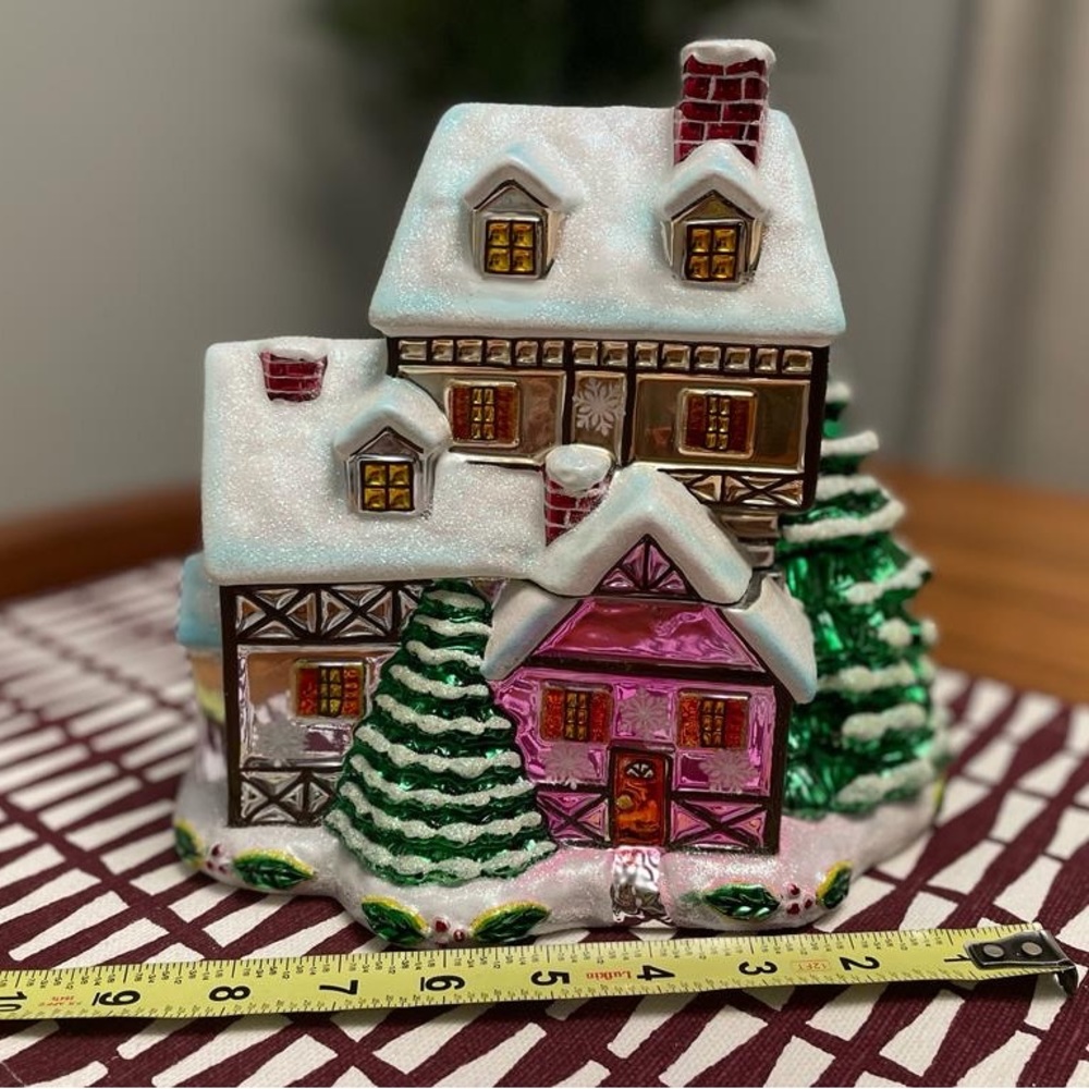 Christopher Radko Christmas House Cookie Jar or Candy Holder 2006 MINT